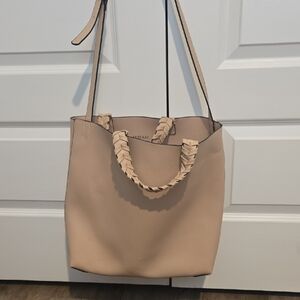 Jules Kae Beige Braided Handle Bag